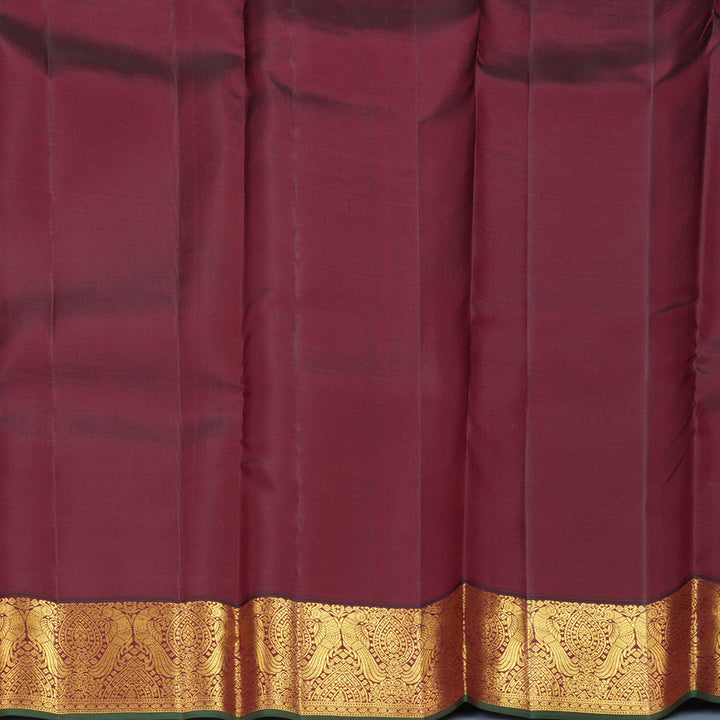 Hayagrivas Handloom Lilac Kanjivaram Silk Saree with Wine Maroon Border SSCBF159H13-5