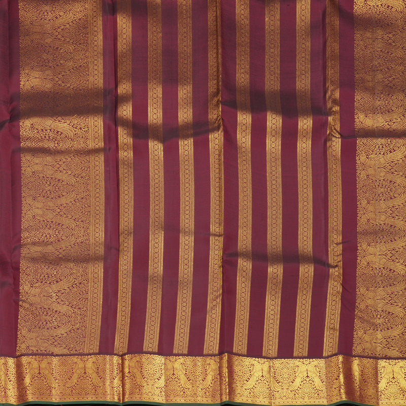 Hayagrivas Handloom Lilac Kanjivaram Silk Saree with Wine Maroon Border SSCBF159H13-5