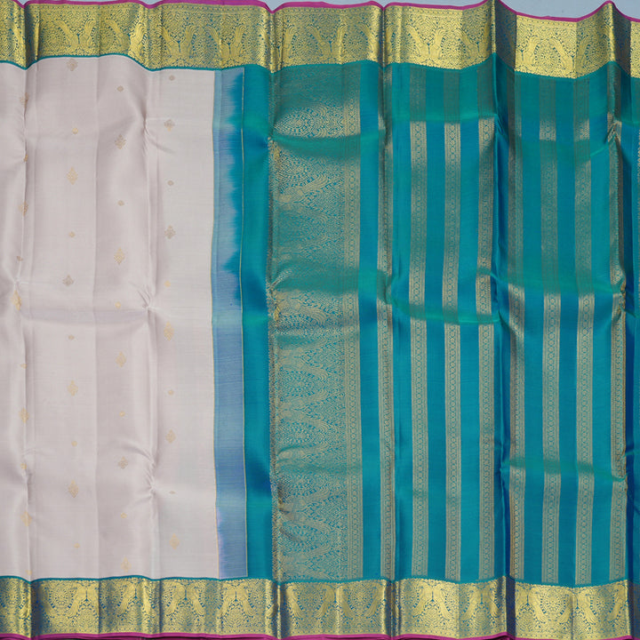 Hayagrivas Handloom Cream Kanjivaram Silk Saree with Mayilkazhuthu Border SSCBF159H13-6