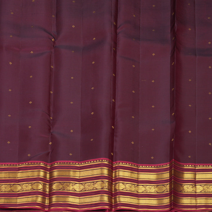 Hayagrivas Handloom Yellow &amp; White Checks Kanjivaram Silk Saree with Maroon Border SSCBF159H14-1
