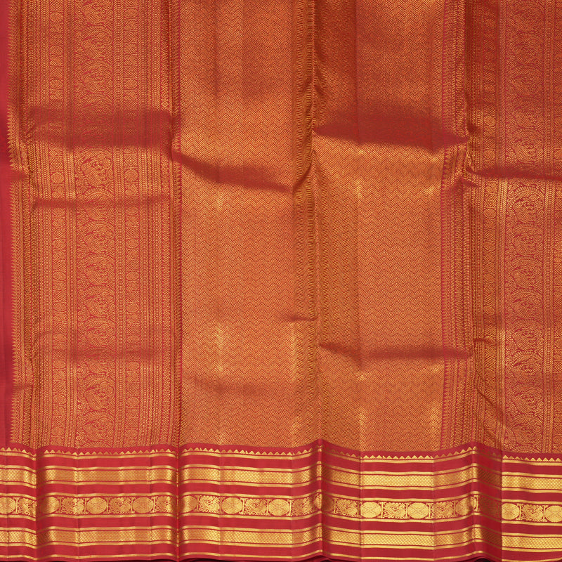 Hayagrivas Handloom Lime Green &amp; Teal Blue Checks Kanjivaram Silk Saree with Red Border SSCBF159H14-3