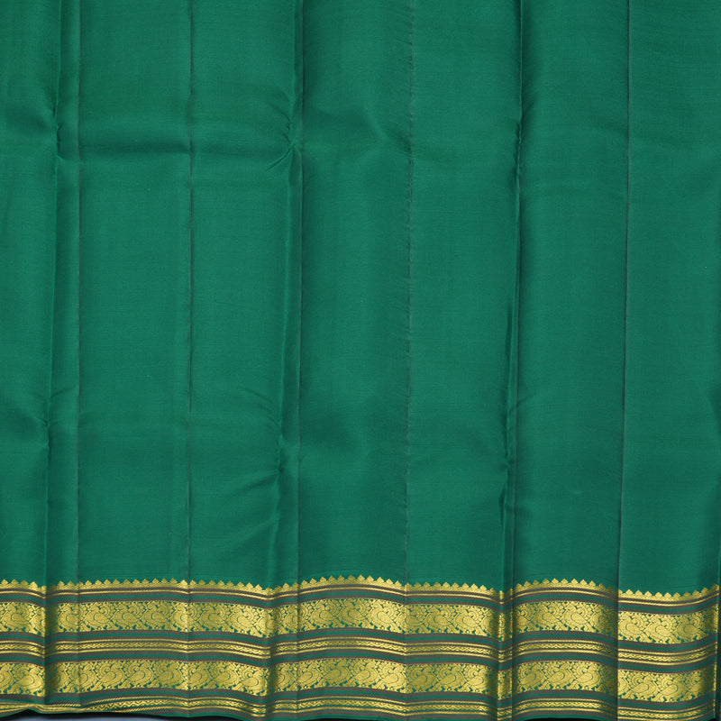 Hayagrivas Handloom Beige Kanjivaram Silk Saree with Dark Green Border SSCBF159H15-2