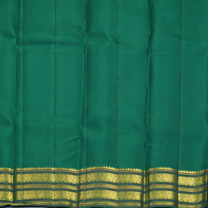 Hayagrivas Handloom Beige Kanjivaram Silk Saree with Dark Green Border SSCBF159H15-2