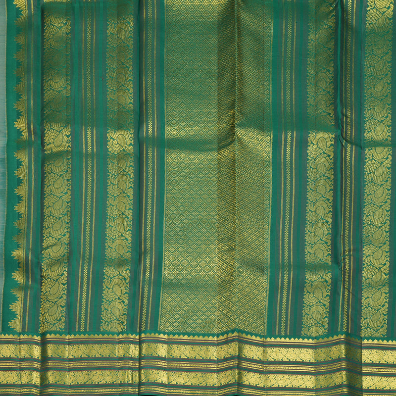 Hayagrivas Handloom Beige Kanjivaram Silk Saree with Dark Green Border SSCBF159H15-2
