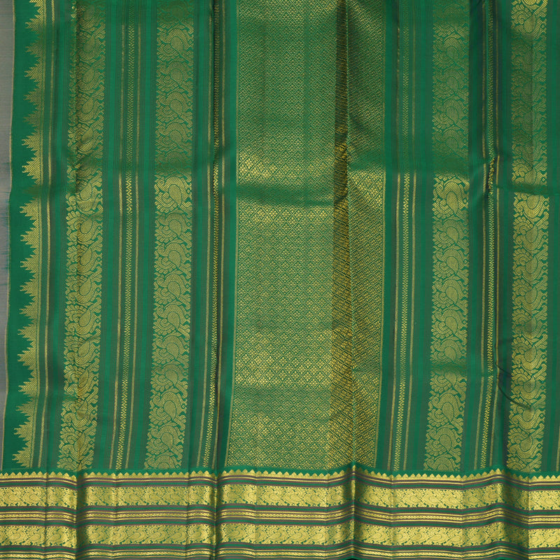 Hayagrivas Handloom Mild Peach Pink Kanjivaram Silk Saree with Dark Green Border SSCBF159H15-3