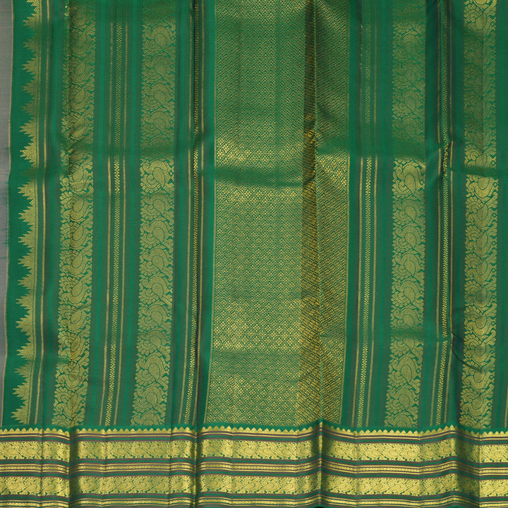 Hayagrivas Handloom Mild Peach Pink Kanjivaram Silk Saree with Dark Green Border SSCBF159H15-3