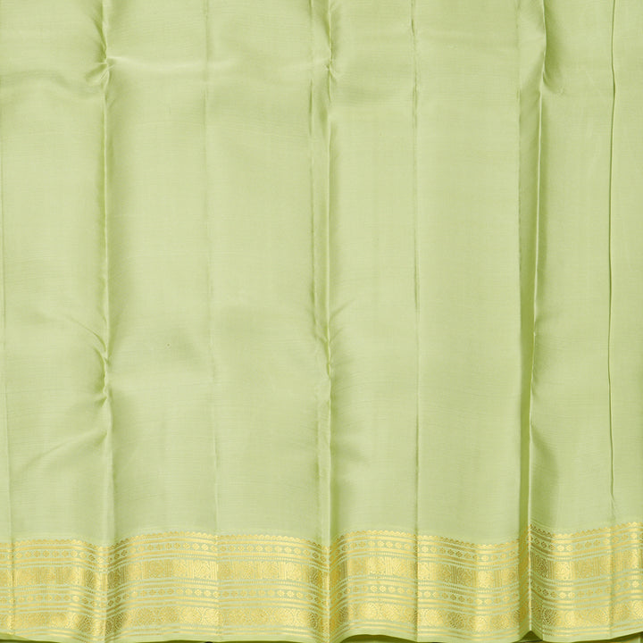 Hayagrivas Handloom Dark Green Kanjivaram Silk Saree with Pista Green Border SSCBF159H16-1