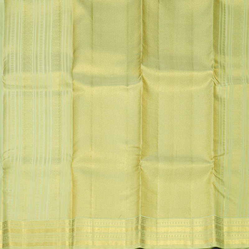 Hayagrivas Handloom Dark Green Kanjivaram Silk Saree with Pista Green Border SSCBF159H16-1
