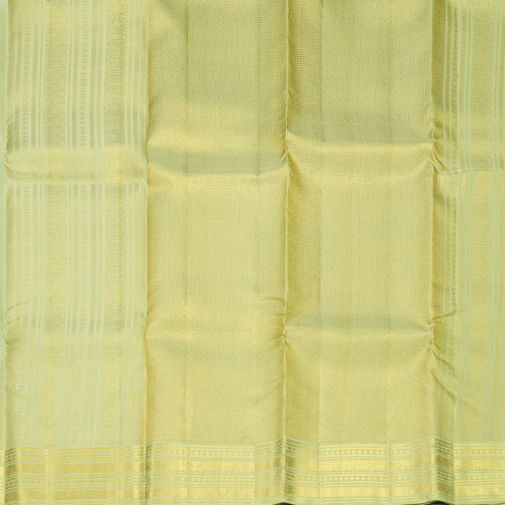 Hayagrivas Handloom Dark Green Kanjivaram Silk Saree with Pista Green Border SSCBF159H16-1