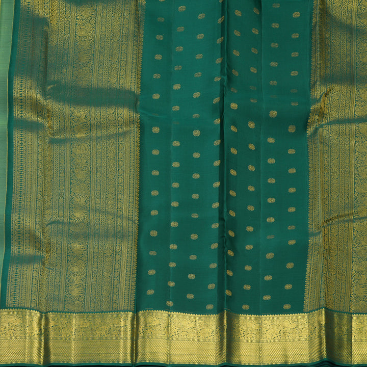 Hayagrivas Handloom Apple Green Kanjivaram Silk Saree with Emerald Green Border SSCBF159H17-2