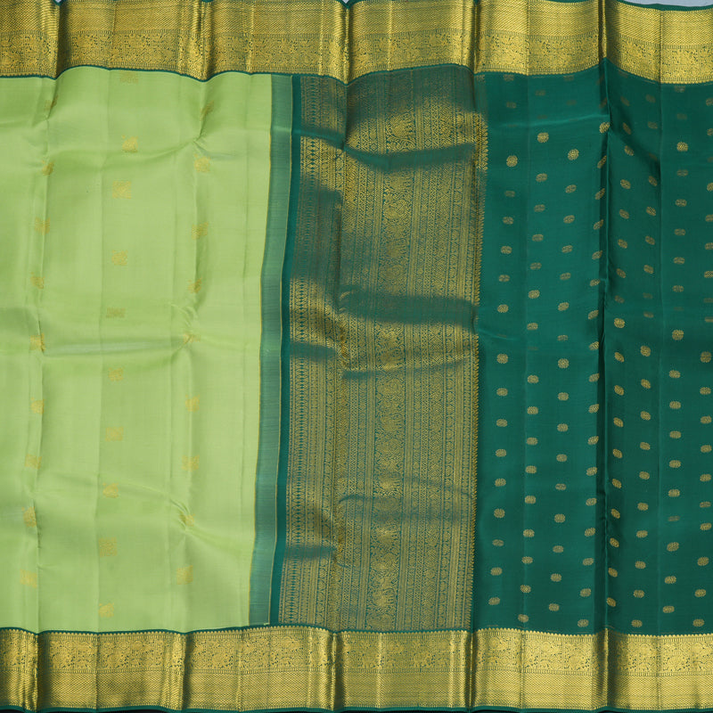 Hayagrivas Handloom Apple Green Kanjivaram Silk Saree with Emerald Green Border SSCBF159H17-2