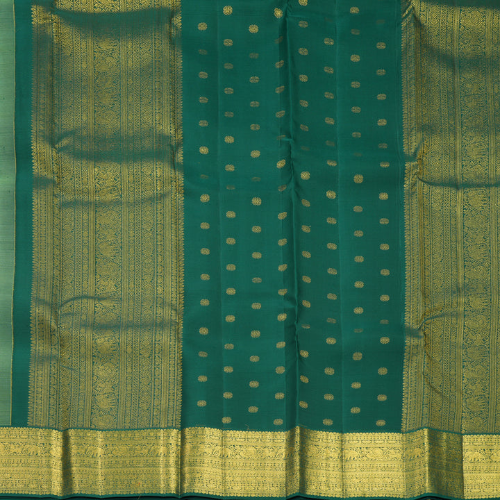 Hayagrivas Handloom Apple Green Kanjivaram Silk Saree with Emerald Green Border SSCBF159H17-3
