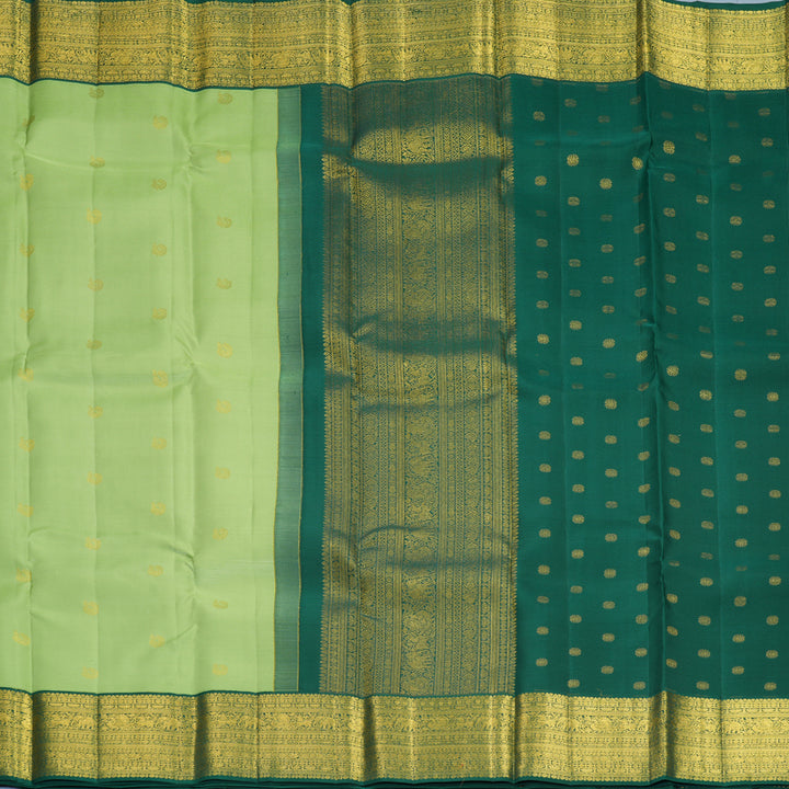 Hayagrivas Handloom Apple Green Kanjivaram Silk Saree with Emerald Green Border SSCBF159H17-3