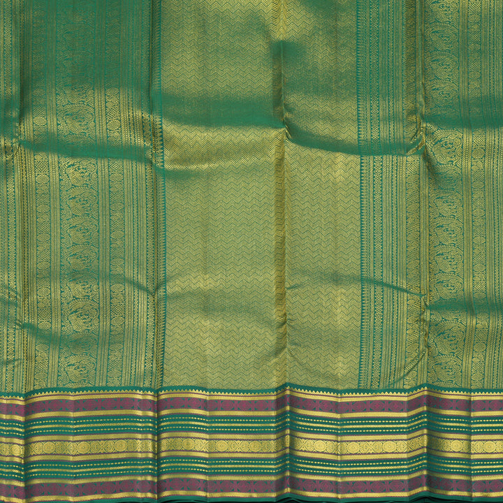 Hayagrivas Handloom Dark Maroon Kanjivaram Silk Saree with Green Border SSCBF159H2-1