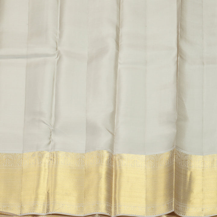 Hayagrivas Handloom Green Kanjivaram Silk Saree with Greige Border SSCBF159H3-1
