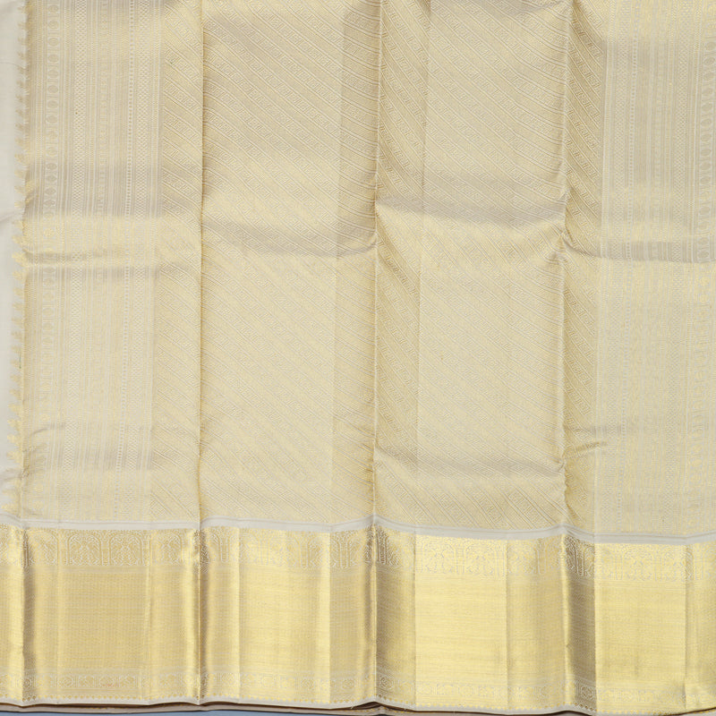 Hayagrivas Handloom Green Kanjivaram Silk Saree with Greige Border SSCBF159H3-1