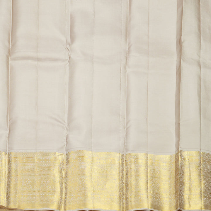 Hayagrivas Handloom Pinkish-Maroon Kanjivaram Silk Saree with Greige Border SSCBF159H3-3
