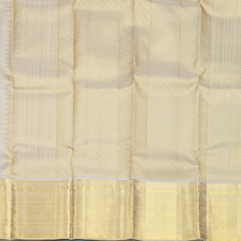 Hayagrivas Handloom Pinkish-Maroon Kanjivaram Silk Saree with Greige Border SSCBF159H3-3