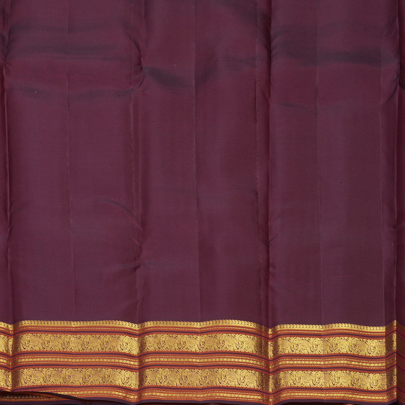 Hayagrivas Handloom Light Blue Kanjivaram Silk Saree with Burgundy Border SSCBF159H4-1