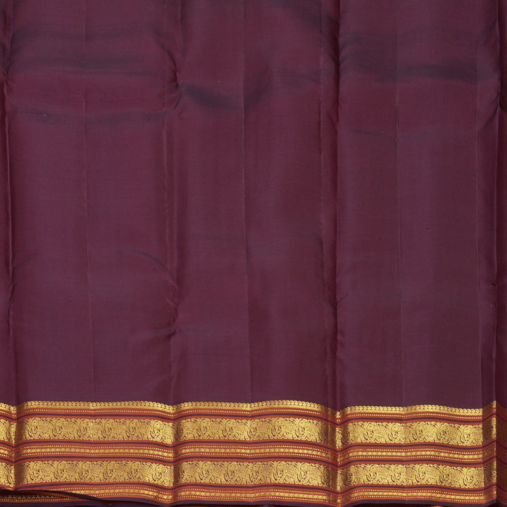 Hayagrivas Handloom Light Blue Kanjivaram Silk Saree with Burgundy Border SSCBF159H4-1