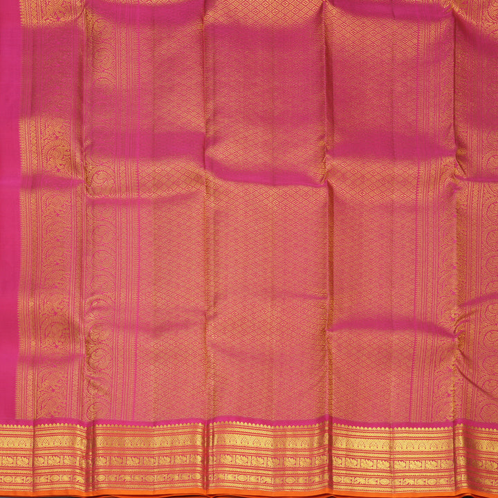 Hayagrivas Handloom Lilac Kanjivaram Silk Saree with Pink Border SSCBF159H4-4