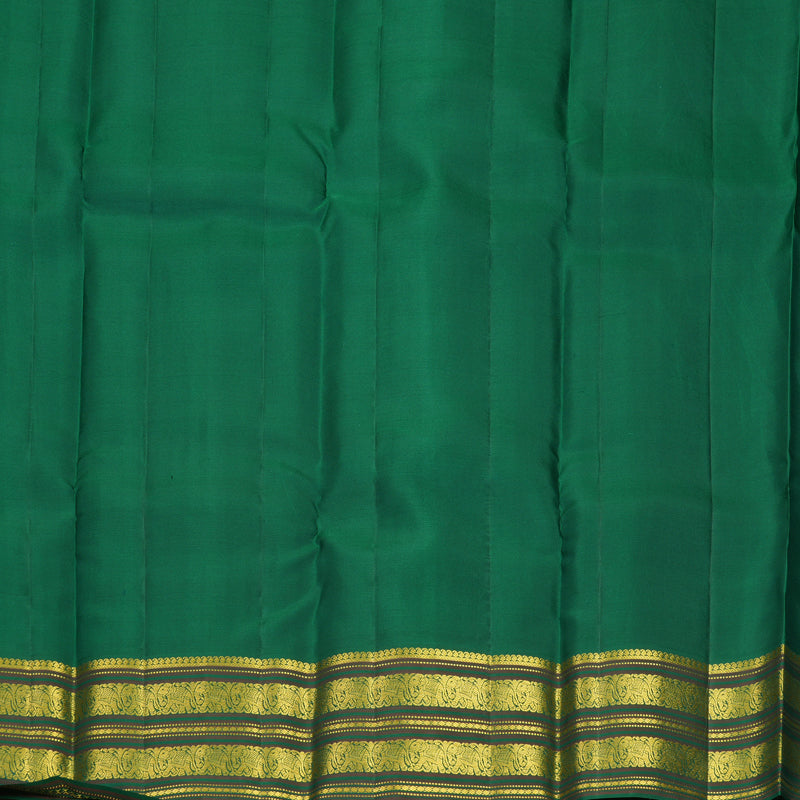 Hayagrivas Handloom Sea Blue Kanjivaram Silk Saree with Bottle Green Border SSCBF159H4-5