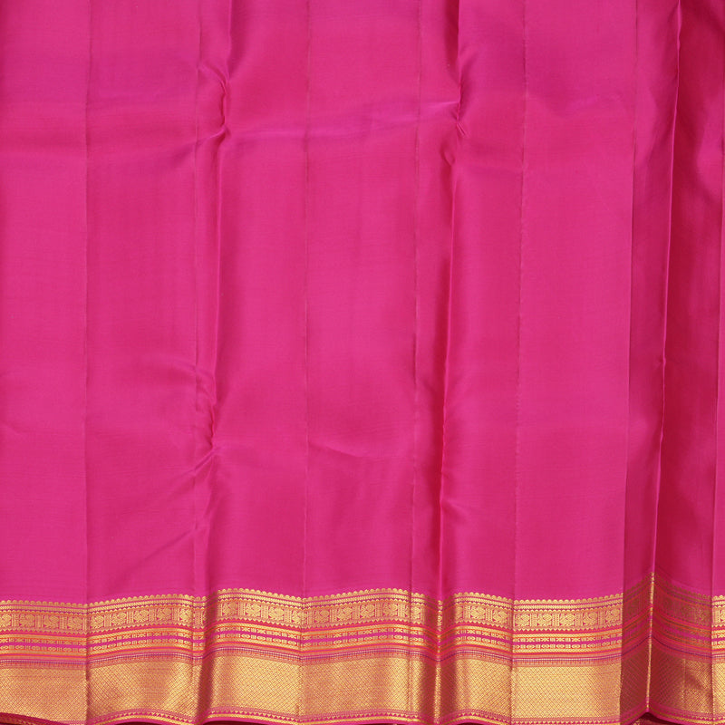 Hayagrivas Handloom Cream Kanjivaram Silk Saree with Pink Border SSCBF159H4-6