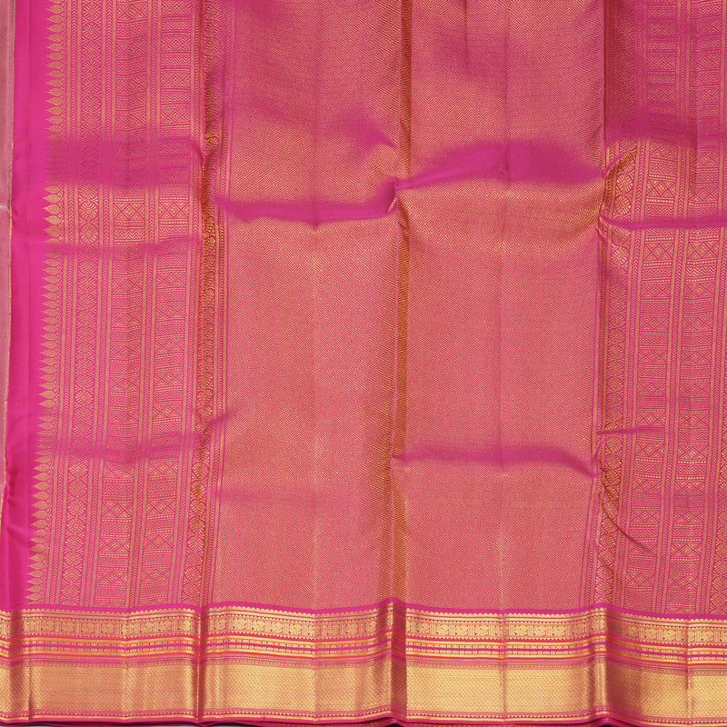 Hayagrivas Handloom Cream Kanjivaram Silk Saree with Pink Border SSCBF159H4-6