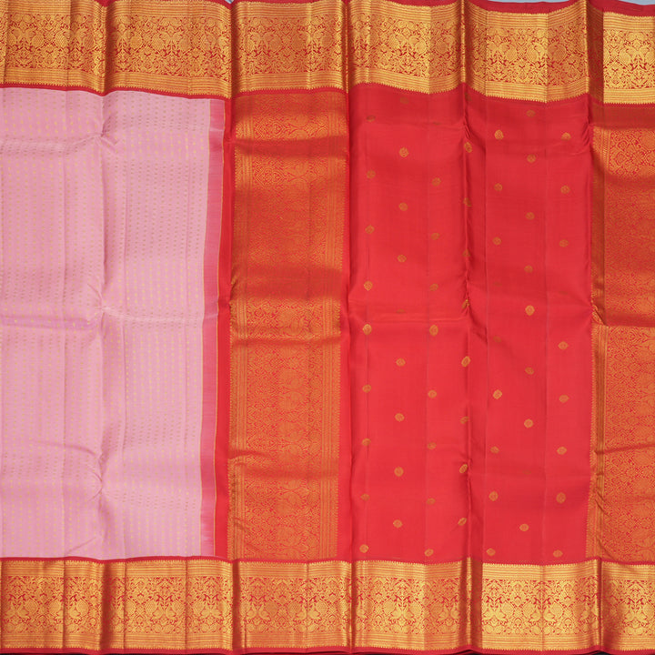 Hayagrivas Handloom Rose Pink Kanjivaram Silk Saree with Red Border SSCBF159H5-1