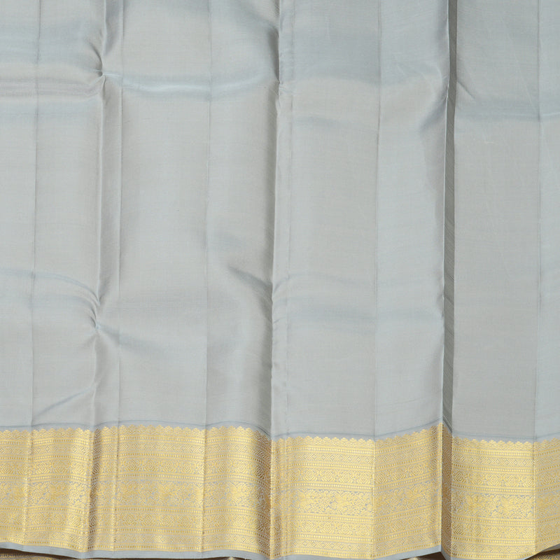 Hayagrivas Handloom Cream Kanjivaram Silk Saree with Grey Border SSCBF159H6-2