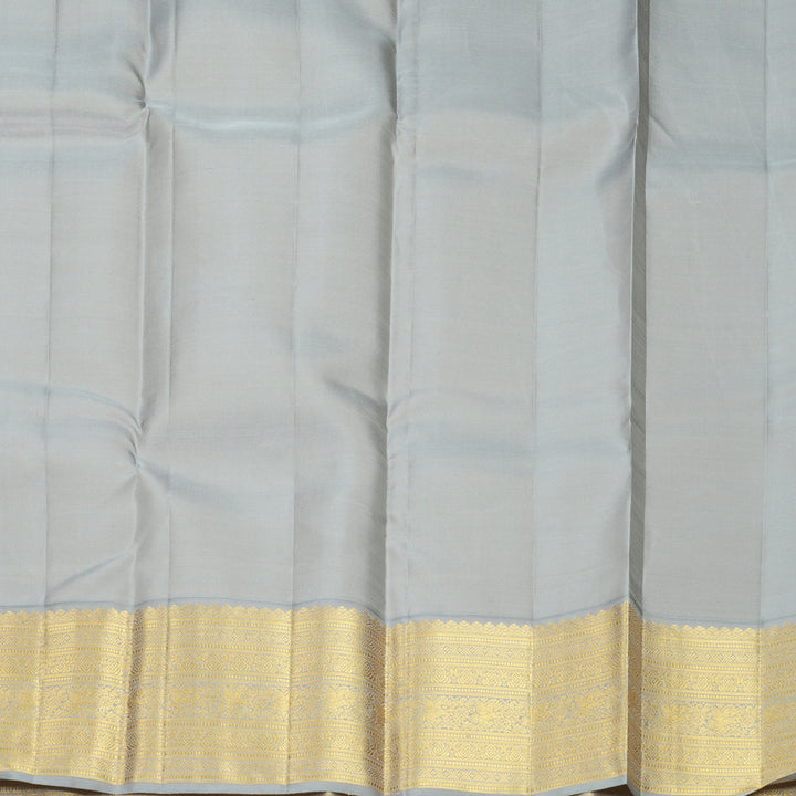 Hayagrivas Handloom Cream Kanjivaram Silk Saree with Grey Border SSCBF159H6-2