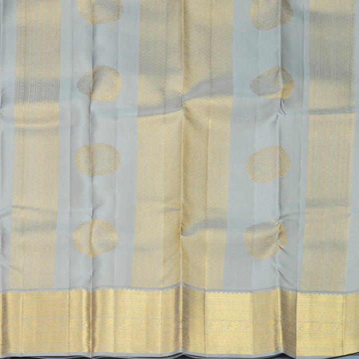 Hayagrivas Handloom Cream Kanjivaram Silk Saree with Grey Border SSCBF159H6-2