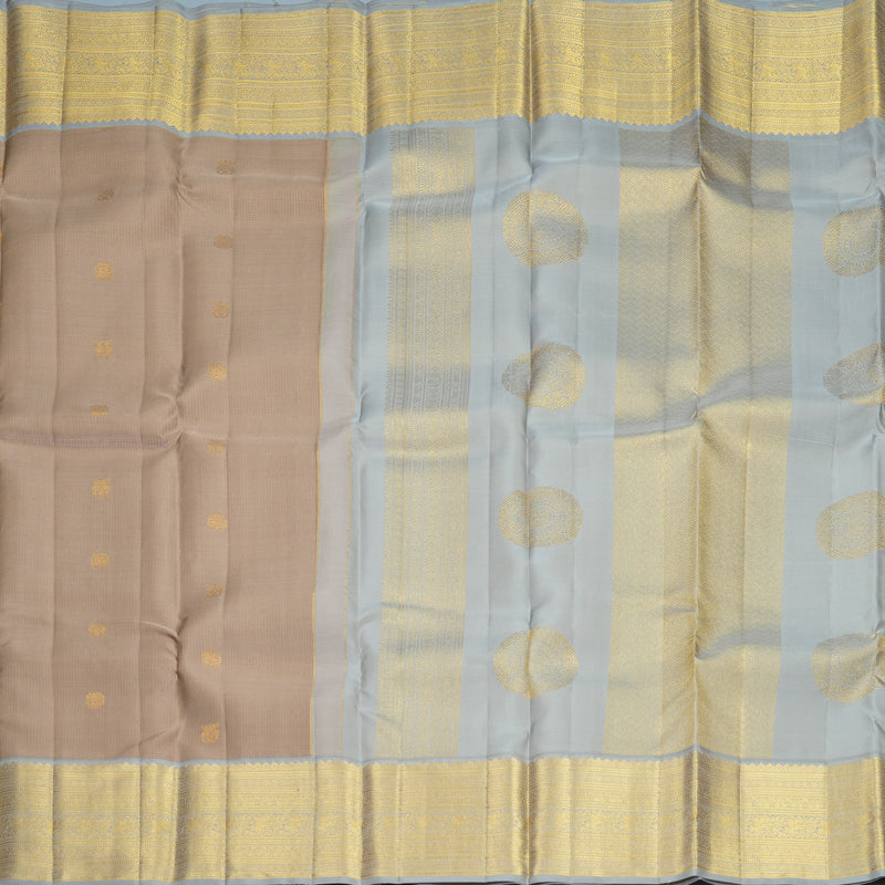 Hayagrivas Handloom Cream Kanjivaram Silk Saree with Grey Border SSCBF159H6-2