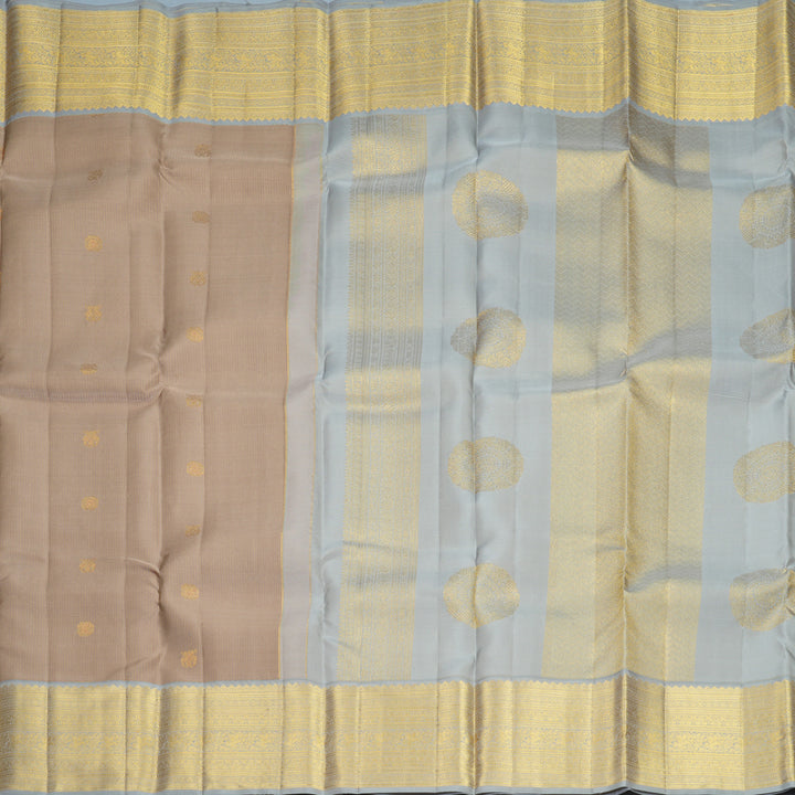 Hayagrivas Handloom Cream Kanjivaram Silk Saree with Grey Border SSCBF159H6-2
