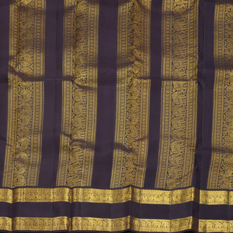Hayagrivas Handloom Sunset Orange Kanjivaram Silk Saree with Ganga Jamuna Border SSCBF159H7-1