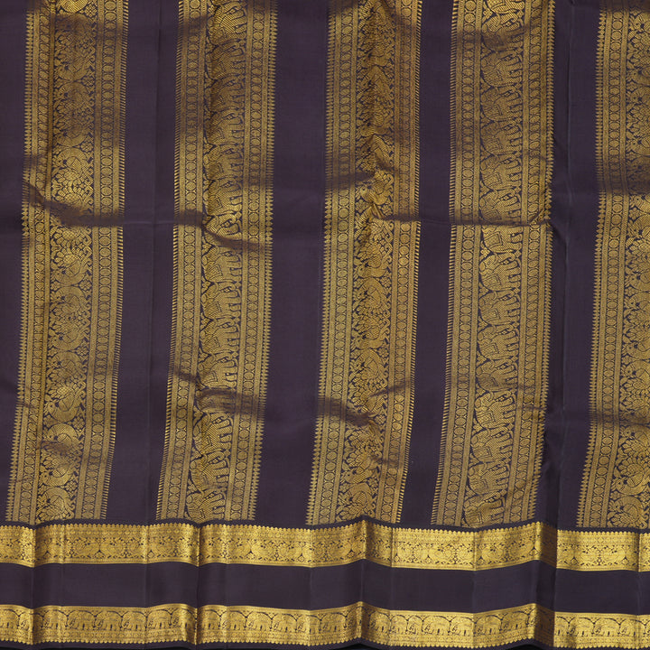 Hayagrivas Handloom Sunset Orange Kanjivaram Silk Saree with Ganga Jamuna Border SSCBF159H7-1