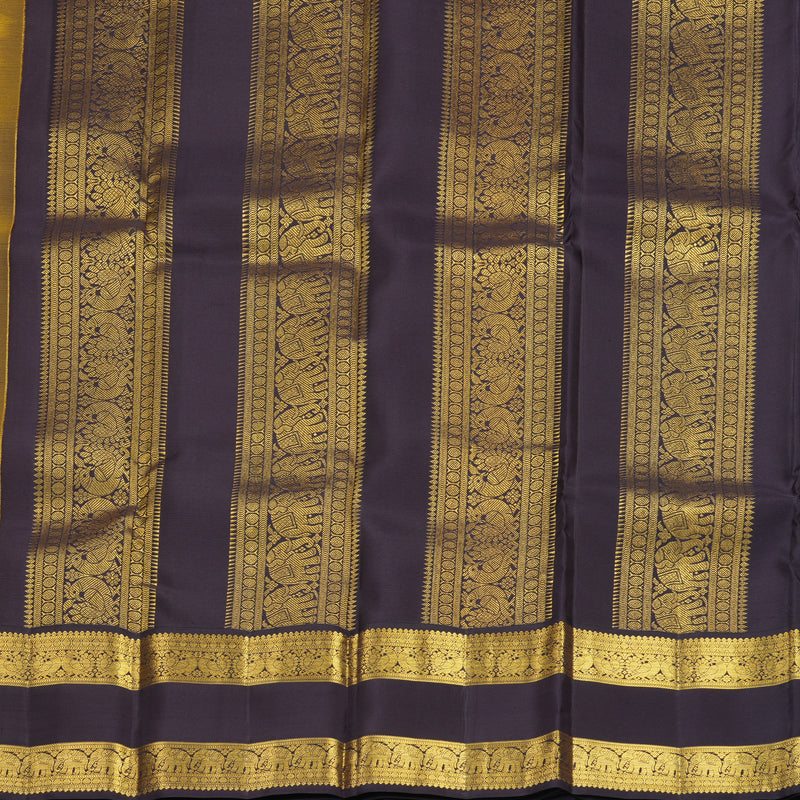 Hayagrivas Handloom Mustard Yellow Kanjivaram Silk Saree with Ganga Jamuna Border SSCBF159H7-2