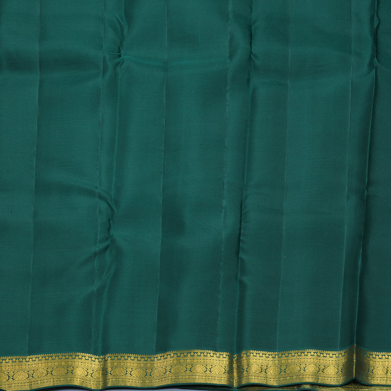Hayagrivas Handloom Dark Pink Kanjivaram Silk Saree with Bottle Green Border SSCBF159H8-1
