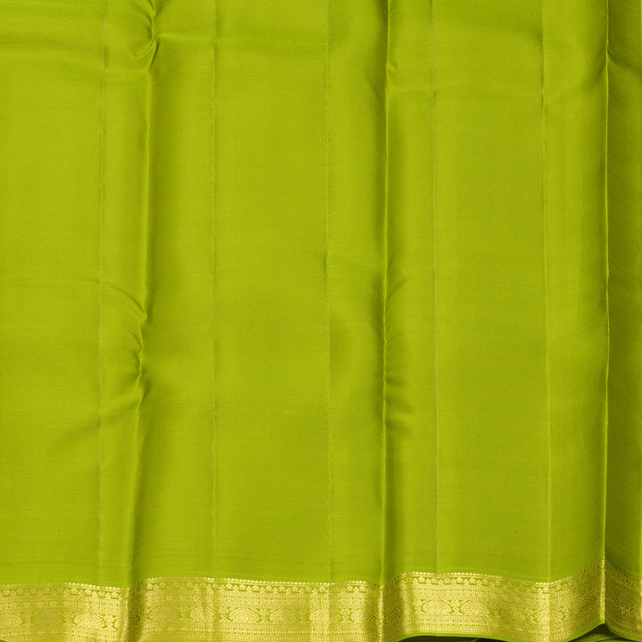 Hayagrivas Handloom Red Kanjivaram Silk Saree with Parrot Green Border SSCBF159H8-2