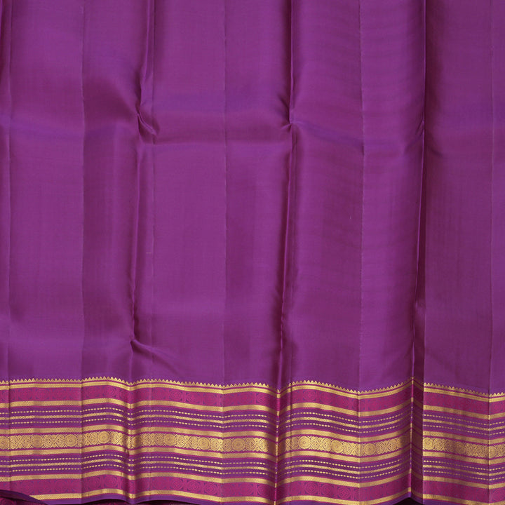 Hayagrivas Handloom Mild Peach Orange Kanjivaram Silk Saree with Purple Border SSCBF159H9-1