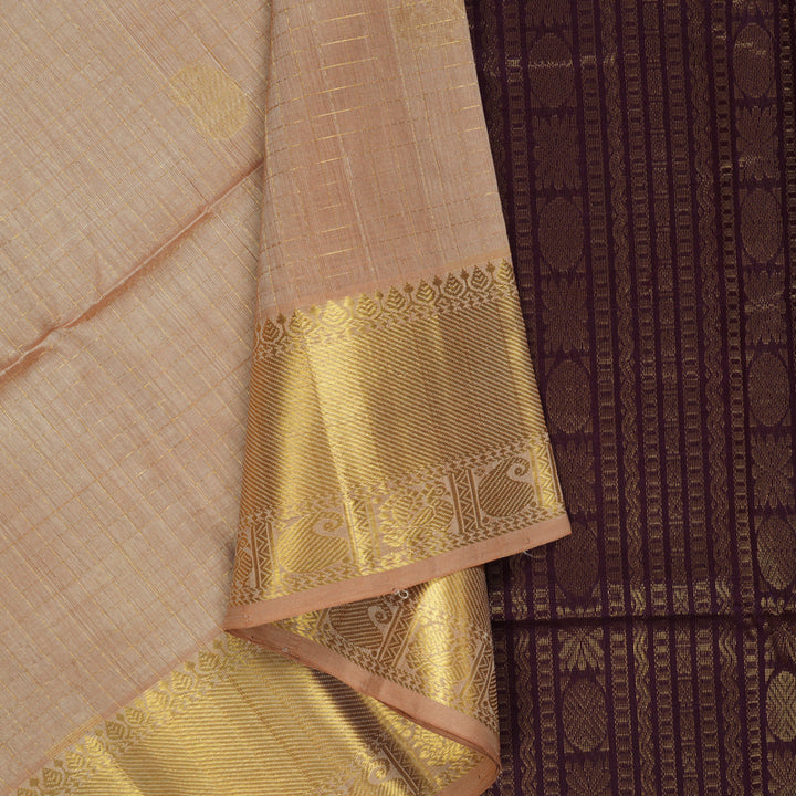 Hayagrivas Cream Kora Silk Cotton Saree SSCBF15D1-1