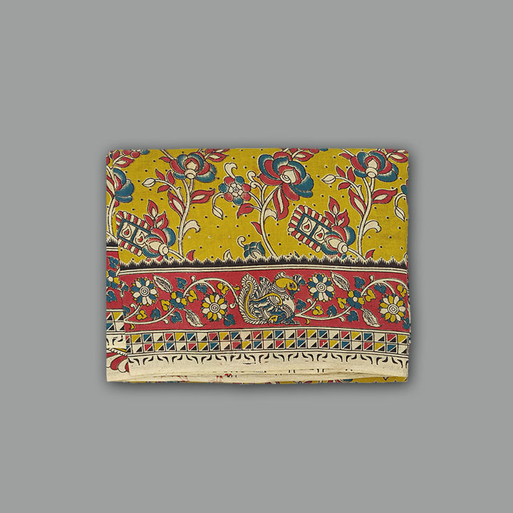 Hayagrivas Mustard Kalamkari Cotton Saree SSCBF15D10-14
