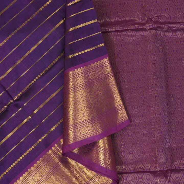 Hayagrivas Violet Kora Silk Cotton Saree SSCBF15D4-1