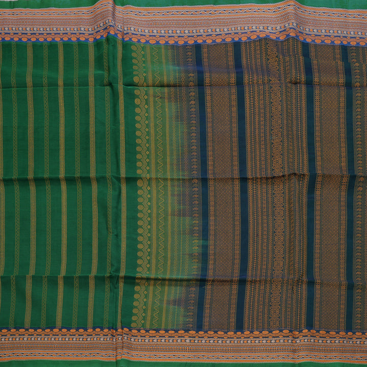 Hayagrivas Bottle Green Kora Silk Cotton Saree SSCBF15D5-1