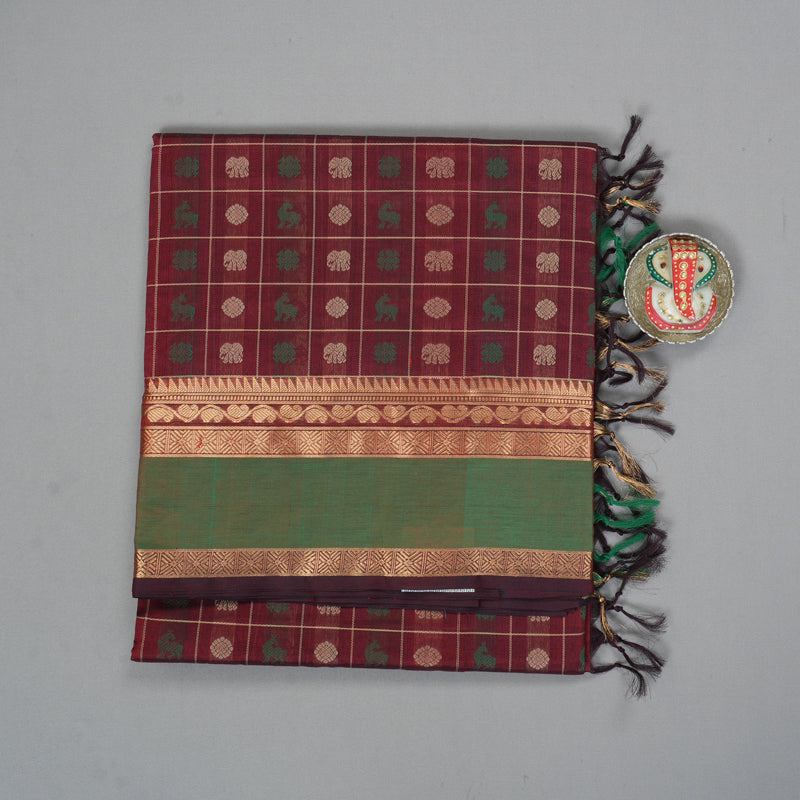 Hayagrivas Maroon Kanchi Silk Cotton Saree SSCBF15D6-2