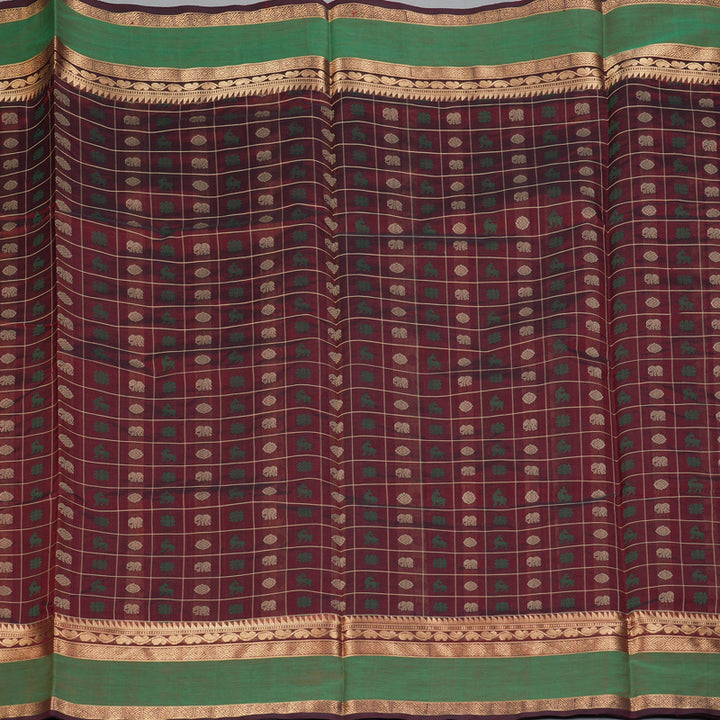 Hayagrivas Maroon Kanchi Silk Cotton Saree SSCBF15D6-2