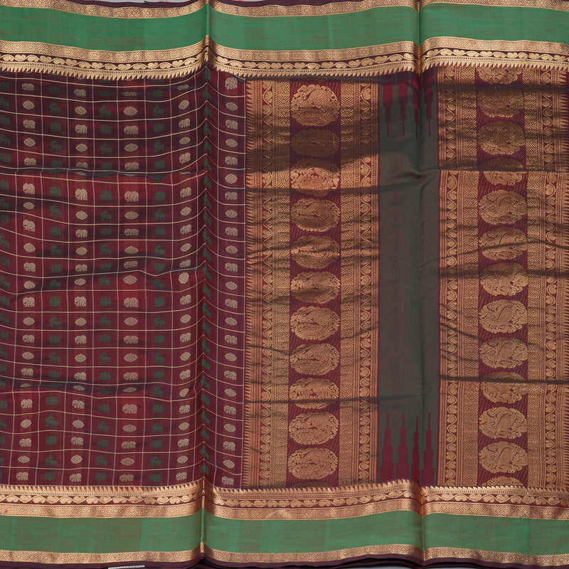 Hayagrivas Maroon Kanchi Silk Cotton Saree SSCBF15D6-2