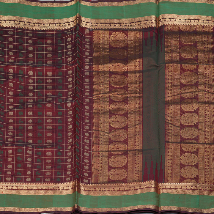 Hayagrivas Maroon Kanchi Silk Cotton Saree SSCBF15D6-2