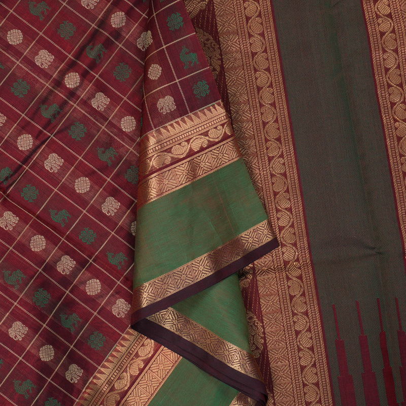 Hayagrivas Maroon Kanchi Silk Cotton Saree SSCBF15D6-2