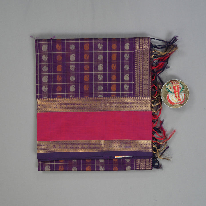 Hayagrivas Purple Kanchi Silk Cotton Saree SSCBF15D6-3
